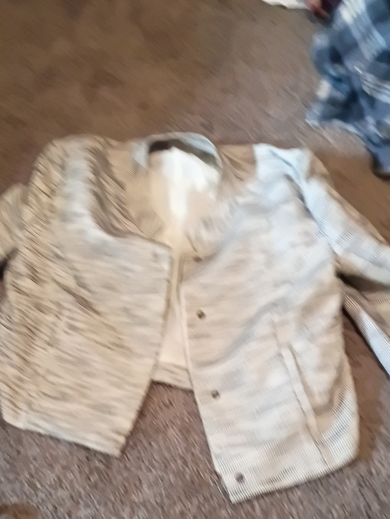 Fossil Jackets & Blazers - Fossil Light Gray Textured Open-Front Jacket